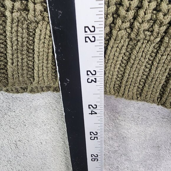 Womens Express Olive & Black Striped Knit Sweater Crew Neck Long Sleeve Size M - Picture 10 of 11